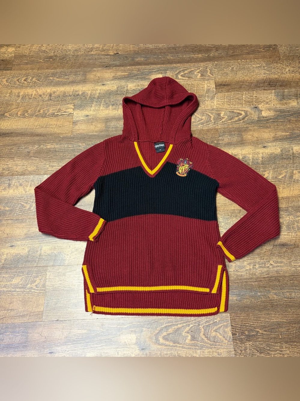 Harry Potter Gryffindor Hooded Pullover Knit Sweater Women's Size Medium - Picture 2 of 11